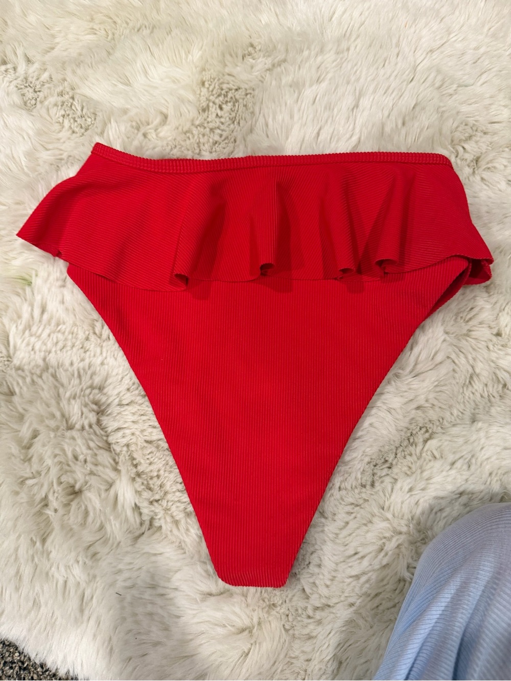Beach Riot Red Ruffle High-Waist Bikini Bottom - Picture 5 of 6